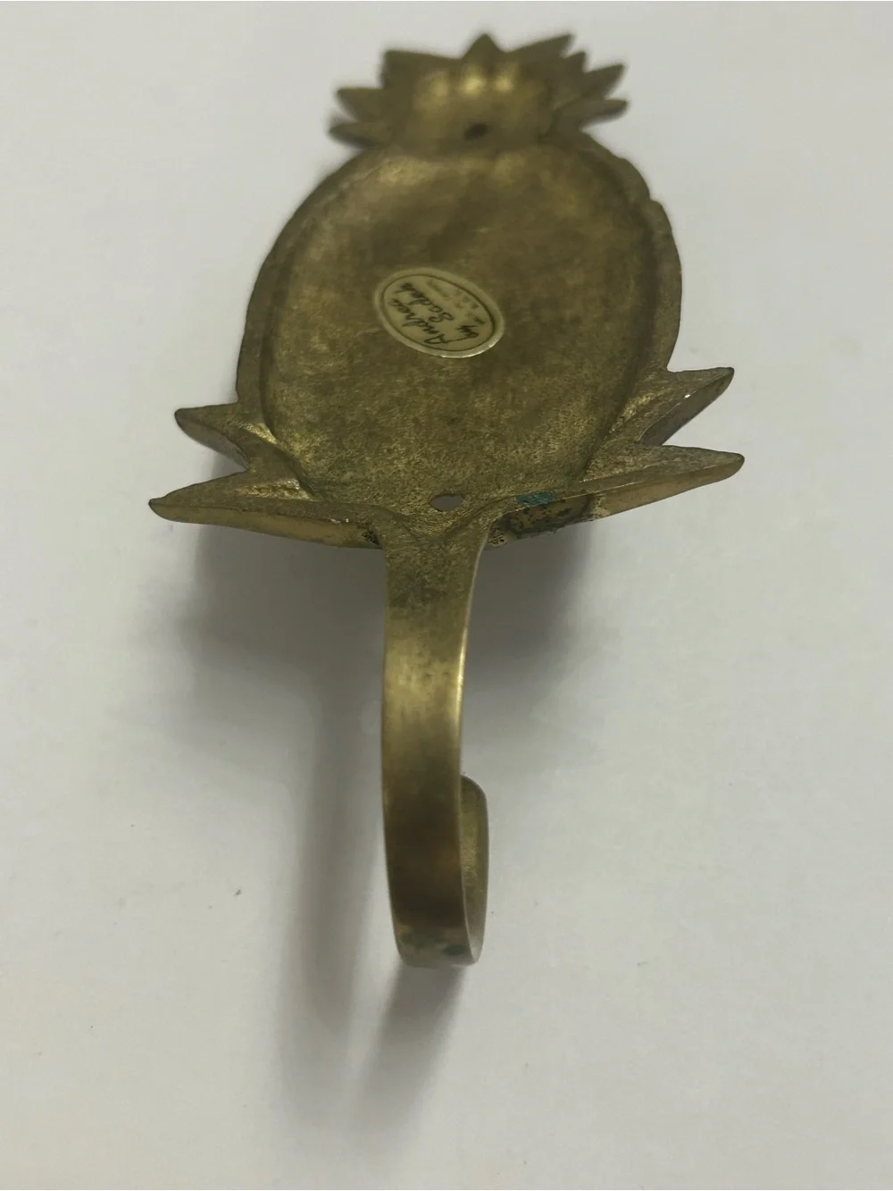Andrea By Sadek Brass Pineapple Hook Wall Accent Vintage